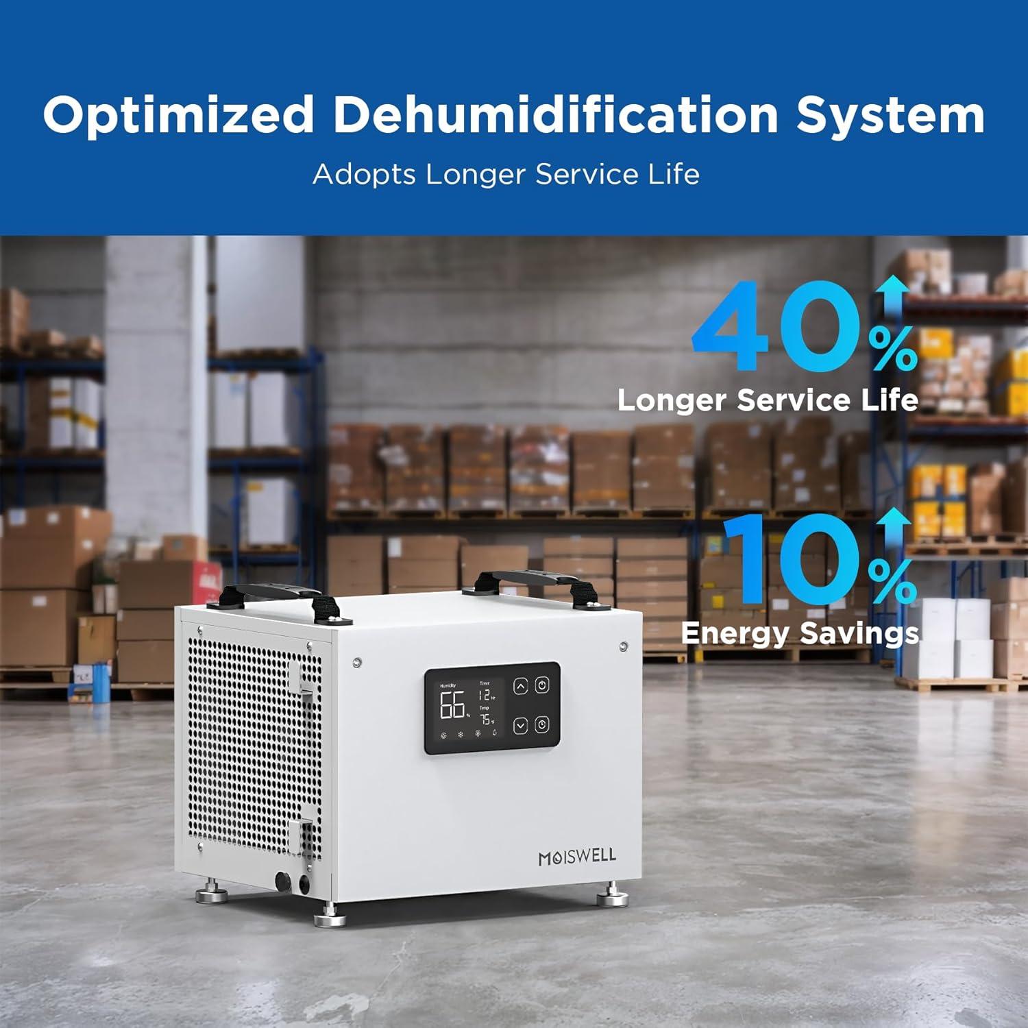 70 Pints Commercial Dehumidifier, Portable Crawl Space Dehumidifier for Basement Energy Star Certified Compact Dehumidifiers for Home with Drain Hose, Auto Defrost, Timer