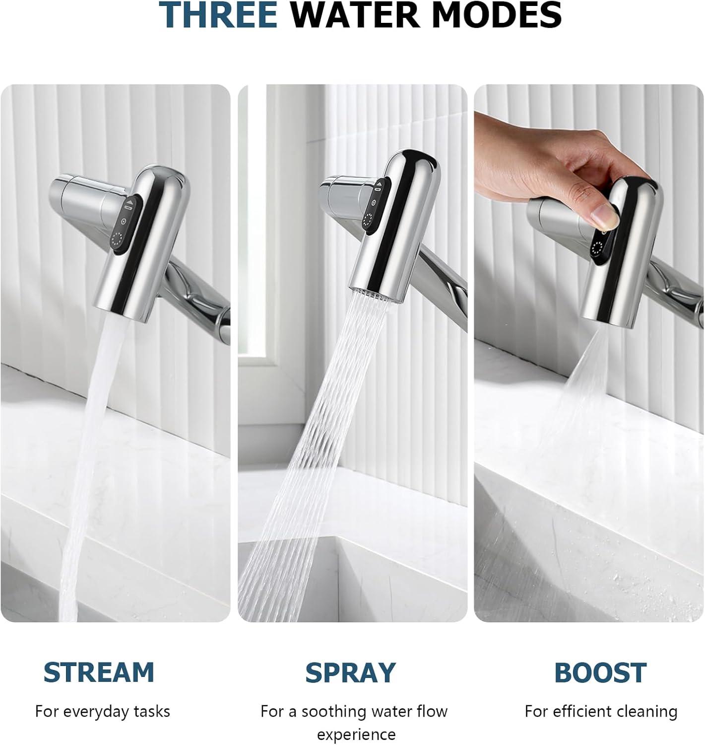 Lefton Rotatable Single Hole Bathroom Faucet with Temperature Display BF2204