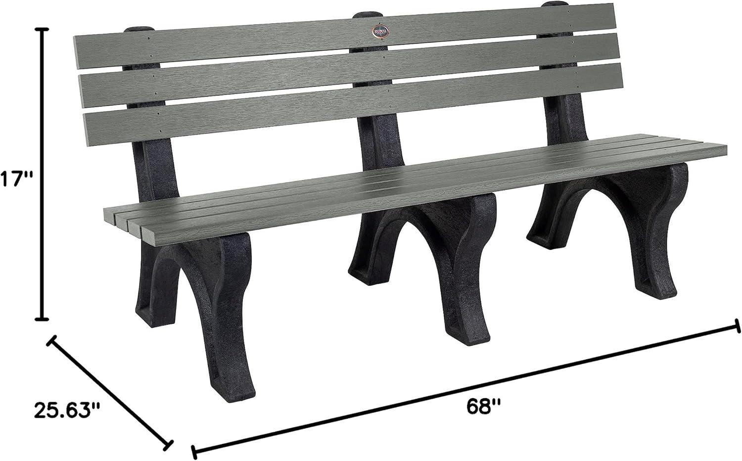 Aurora 6 ft Coastal Teak Poly Lumber Park Bench