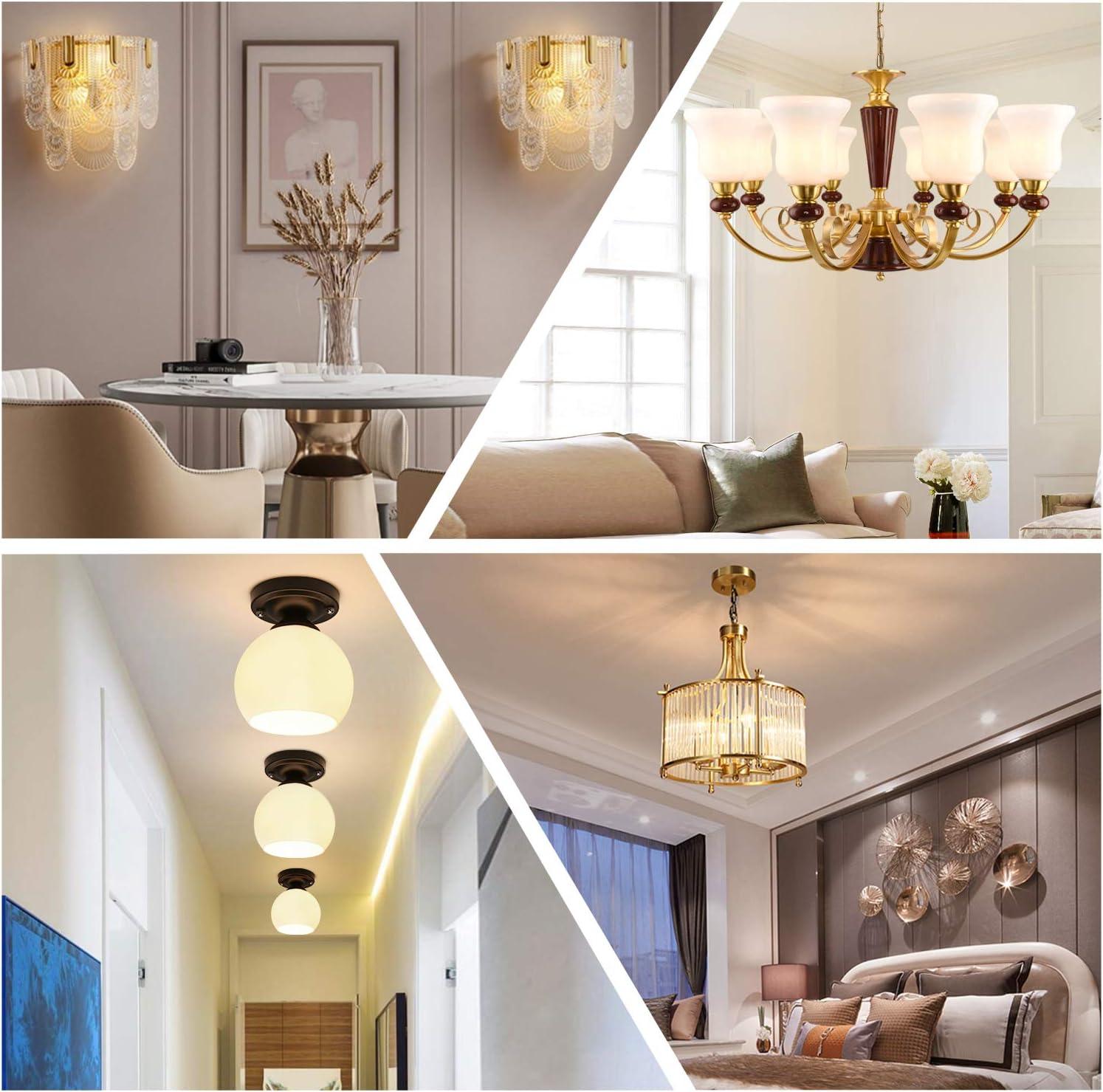 KLG E12 LED Candelabra Bulb 4W Equivalent to 40W T3/T4 E12 Candelabra Base Bulbs, Soft White 3000K for Ceiling Fan, Chandelier AC120V, Not Dimmable 6 Pack