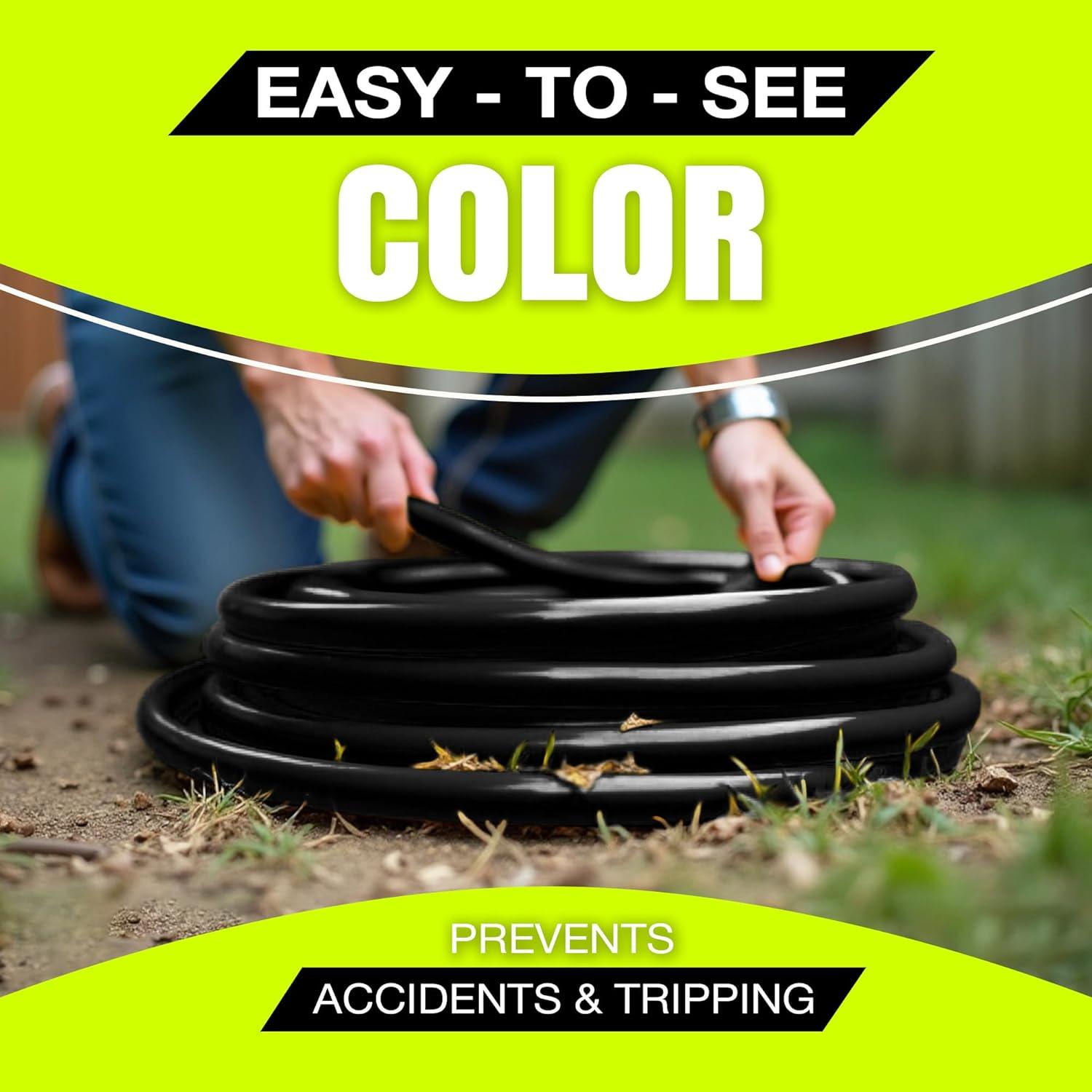 6ft Black Heavy Duty Extension Cord with Lighted Ends