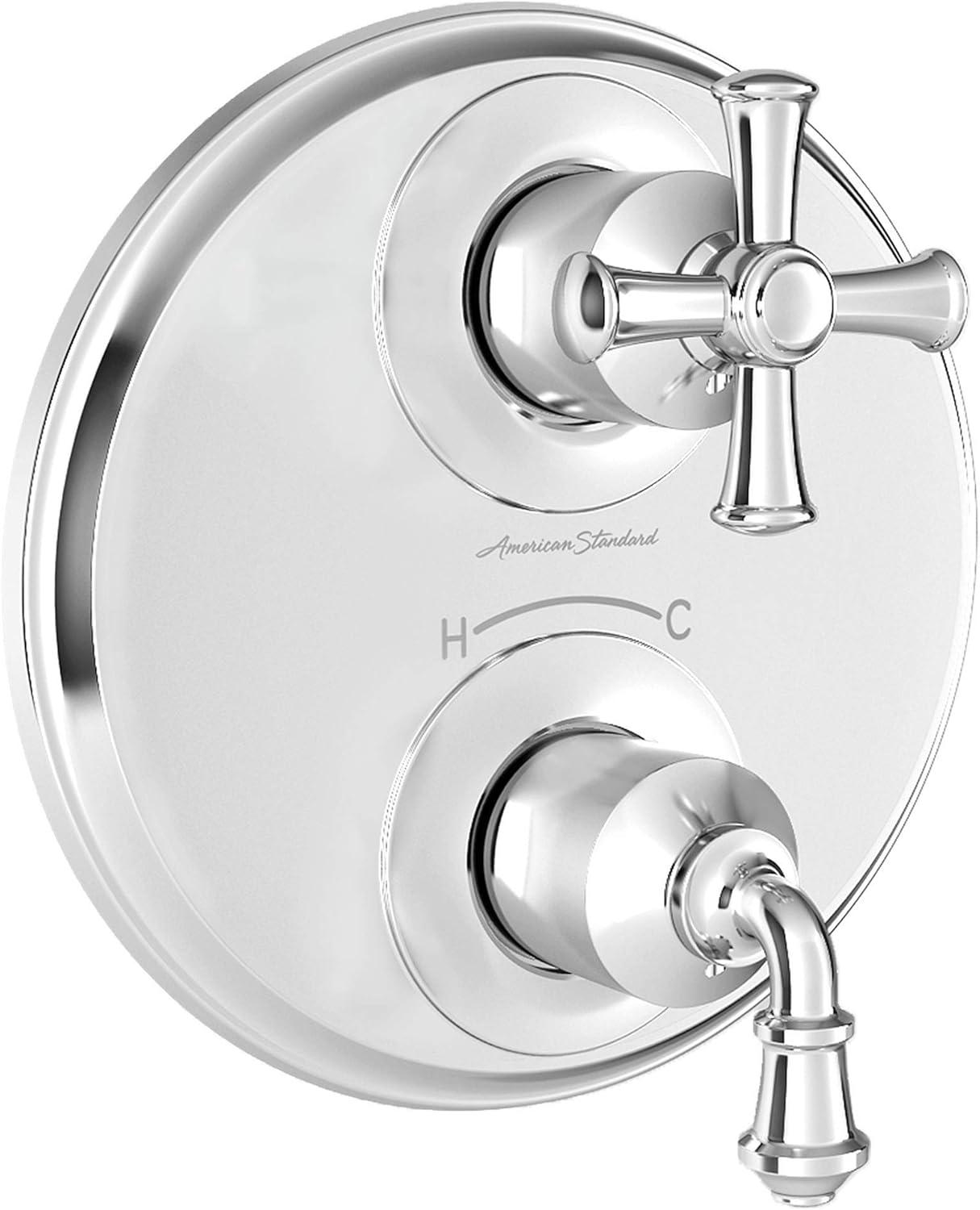 Delancey Polished Chrome Two-Handle Thermostat Trim Kit