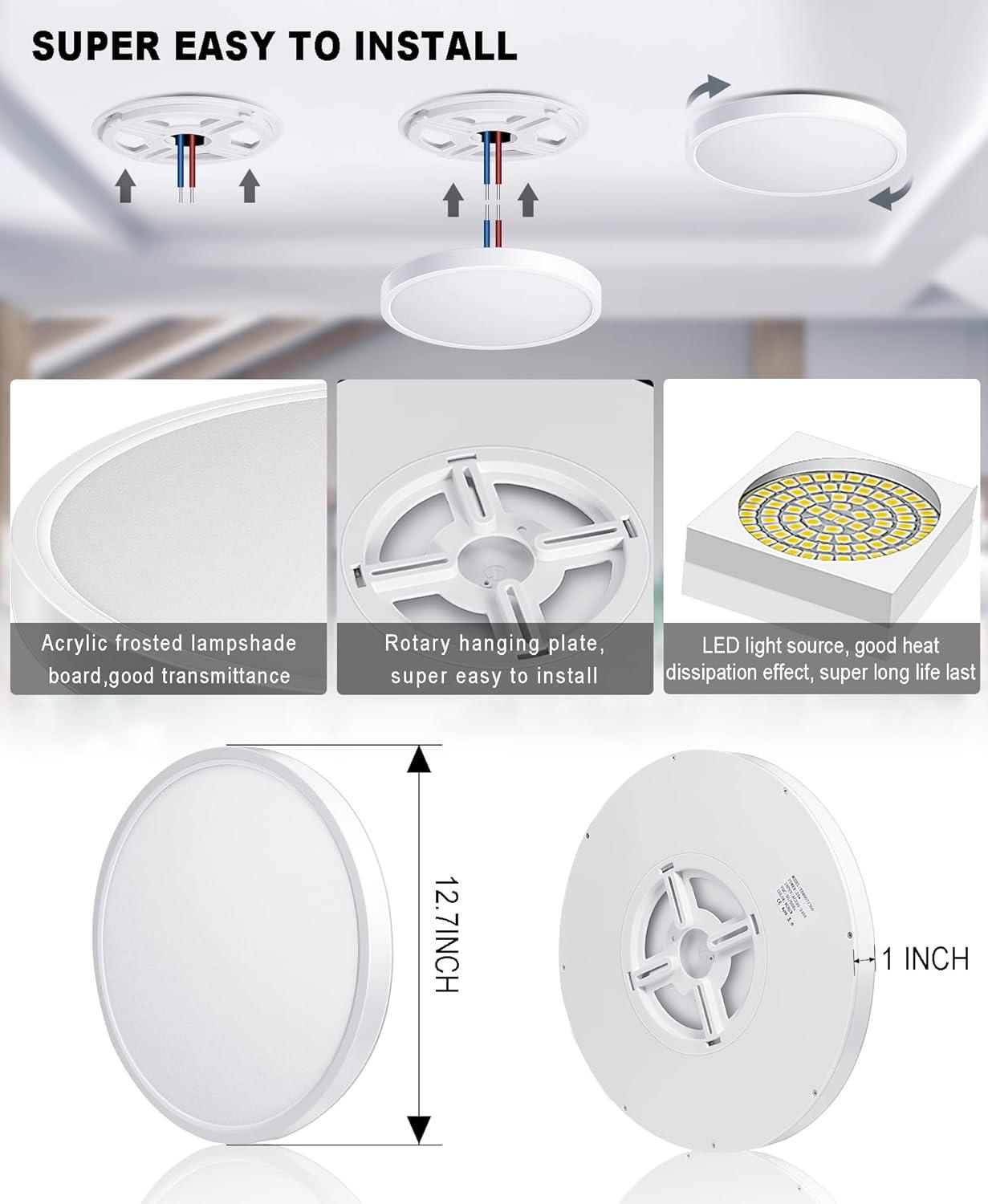 Smart Dimmable LED Ceiling Light with Remote Control