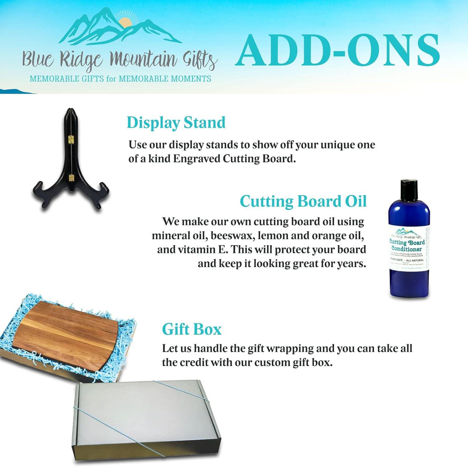 Blue Ridge Mountain Gifts Personalized Laser Engraved Wooden Cutting Board New Home Essentials - Customized Chopping Board for Weddings, Anniversaries, Birthdays - Unique Kitchen Decor Gift