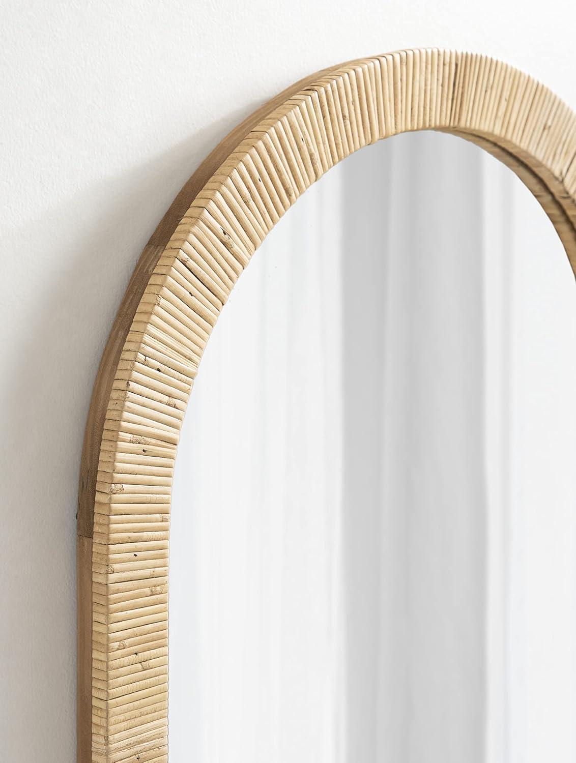 Kate and Laurel Rahfy Arch Framed Wall Mirror, 20x30, Natural