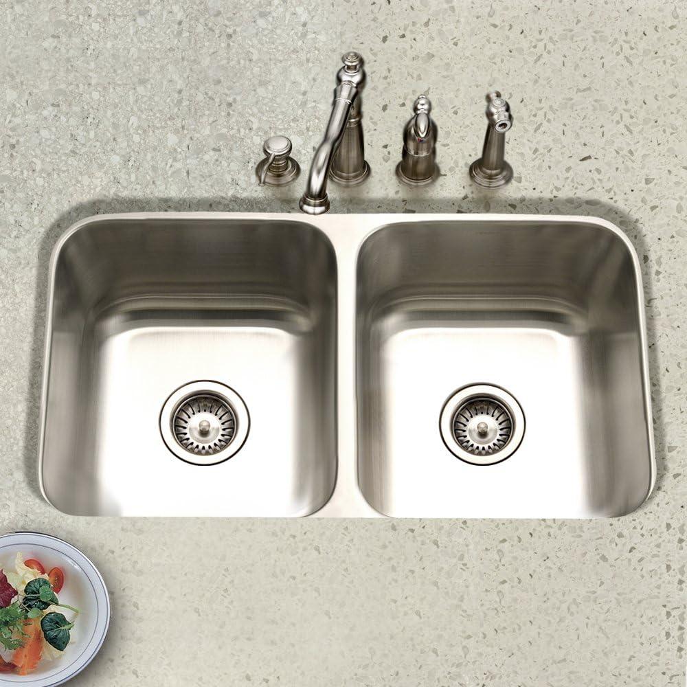 Eston 31.5'' L Undermount Double Bowl Stainless Steel Kitchen Sink