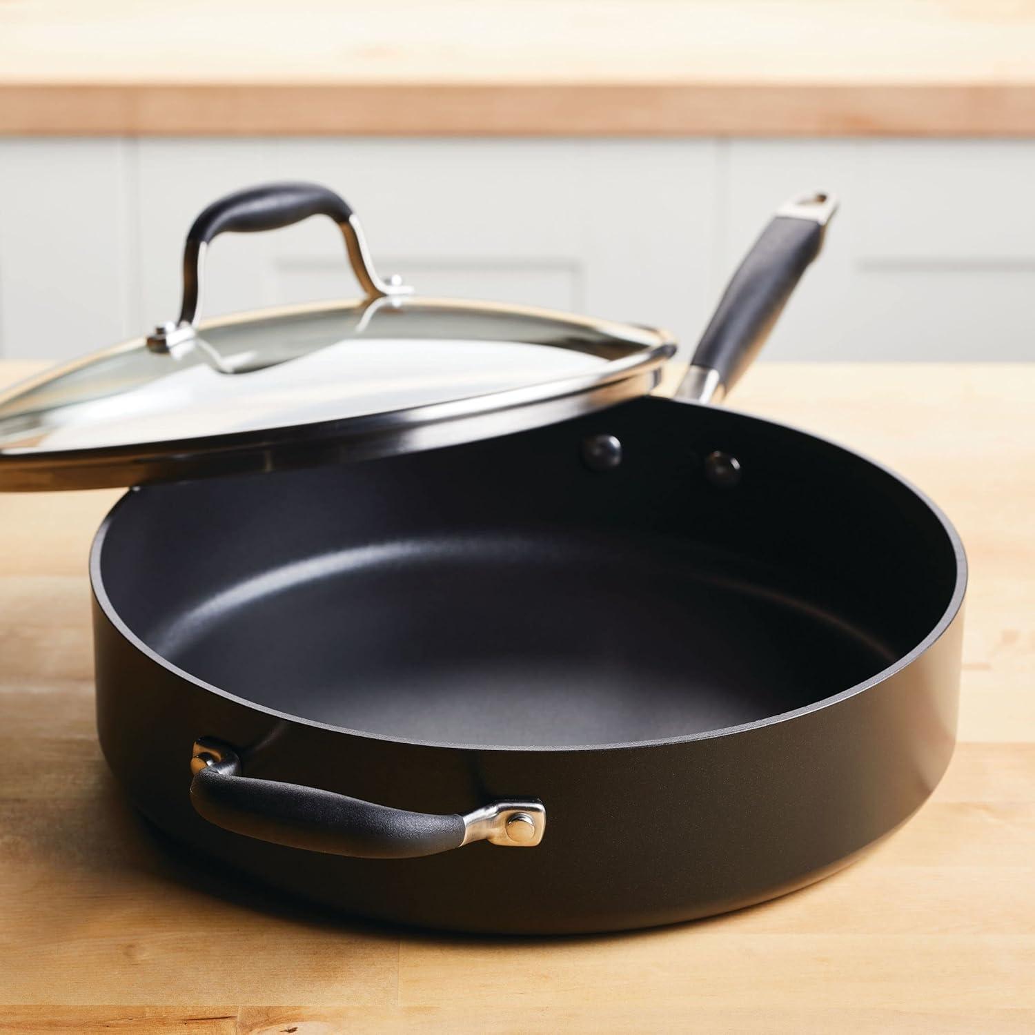 Anolon Anolon Advanced Home Hard Anodized Nonstick Sauté Pan with Helper Handle and Lid, 5 Quart