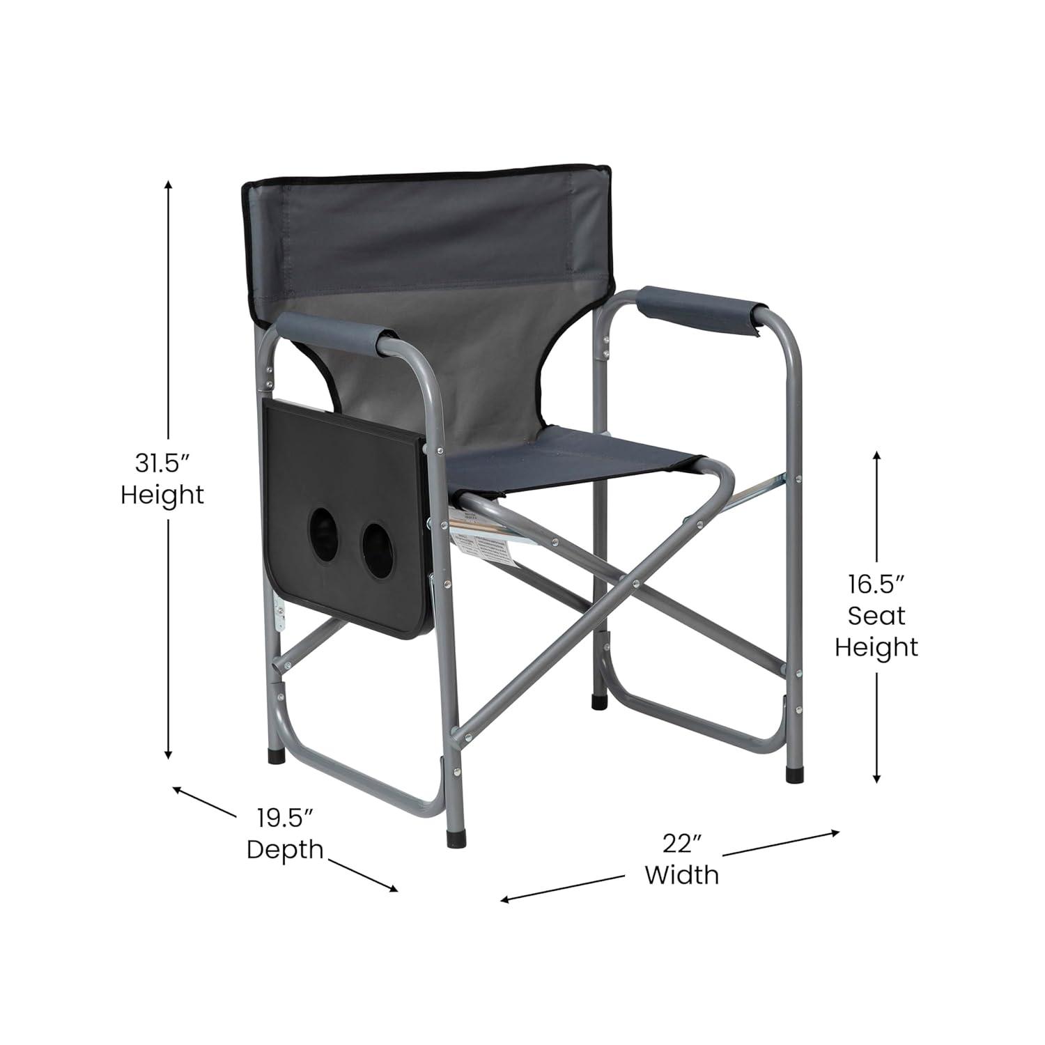 Flash Furniture Steel Camping Chair, Gray