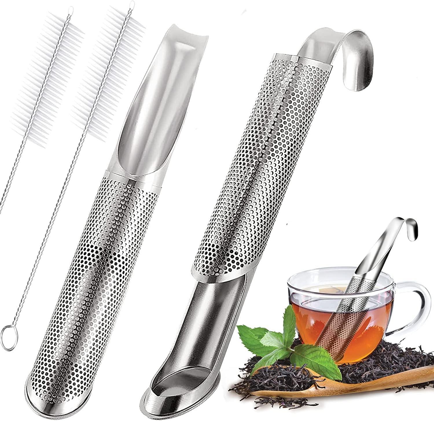 Stainless Steel Long Handle Tea Infuser Set with Cleaning Brush