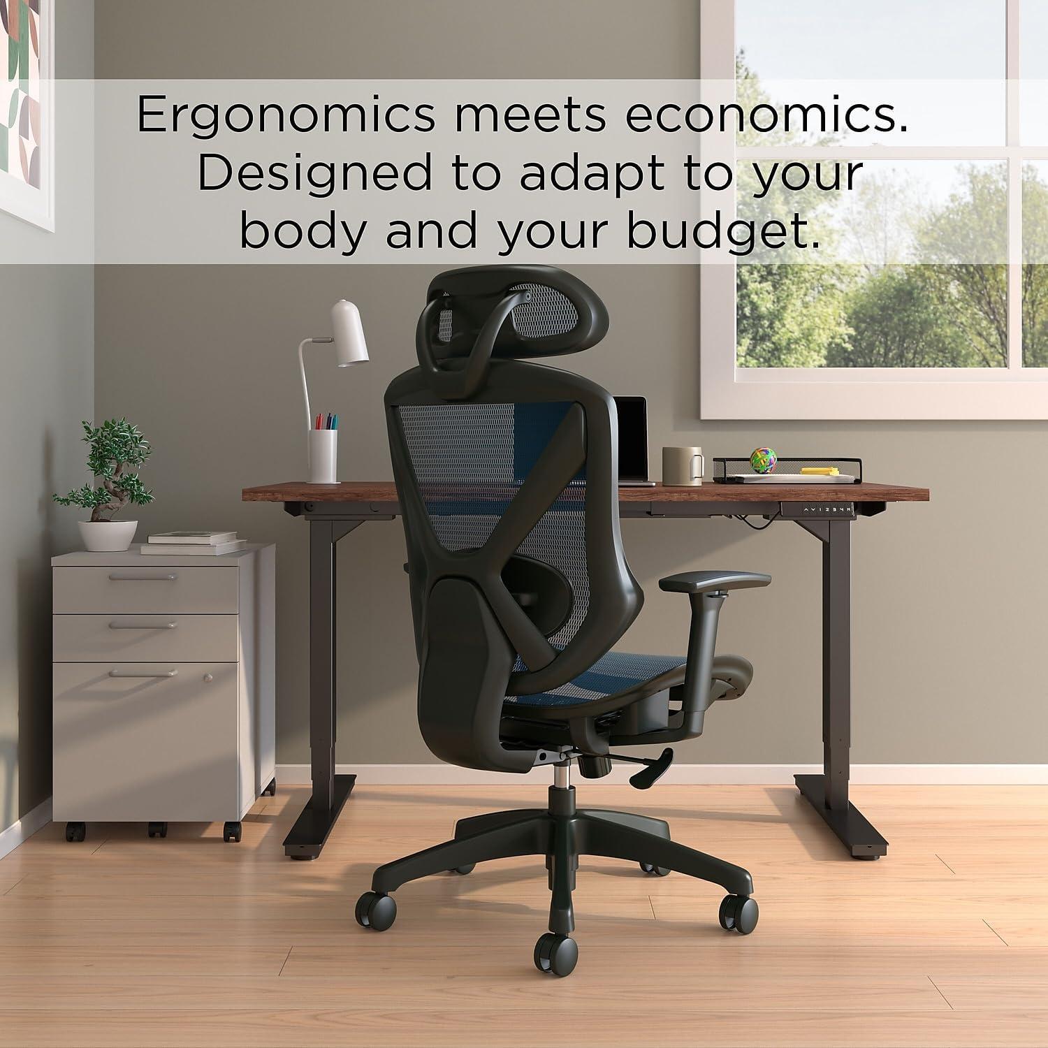 Union & Scale FlexFit Dexley Mesh Task Chair Blue (UN59375)