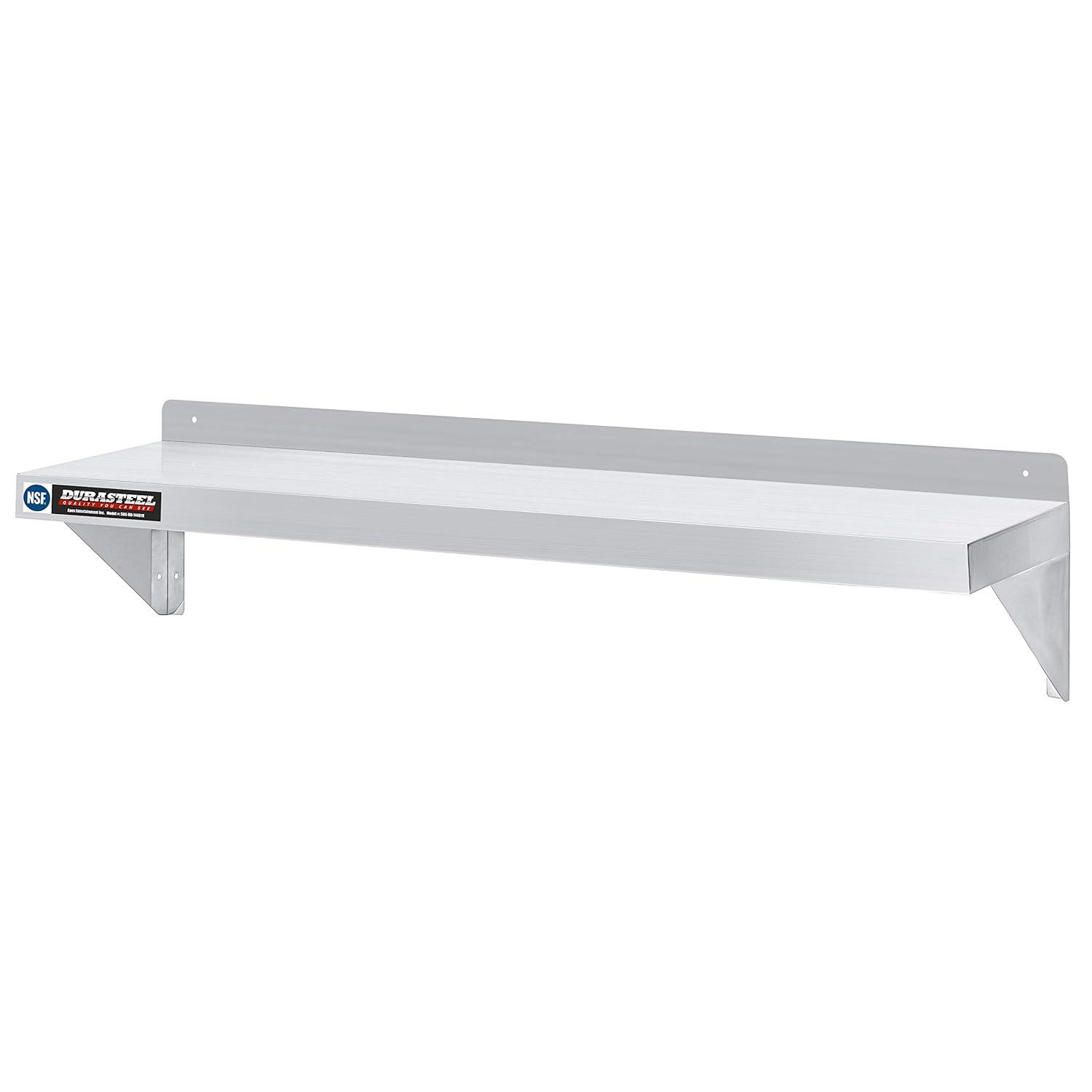 Stainless Steel Wall Shelf - 48" Wide x 14" Deep Commercial Grade - NSF Certified