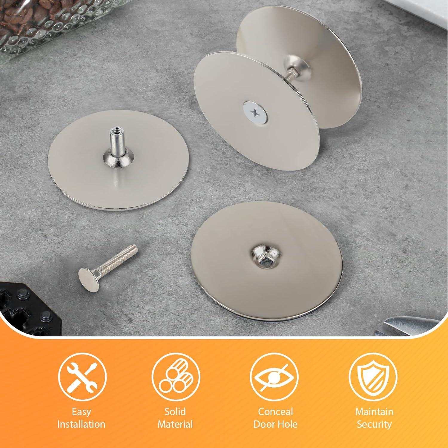 Door Hole Cover Plate, 2-5/8 in. Diameter, Satin Nickel