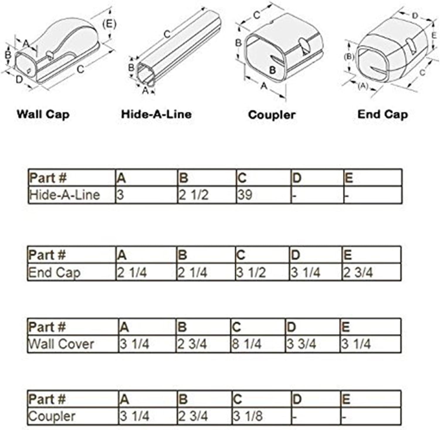 3 in. x 7.5 ft. Cover Kit for Air Conditioner and Heat Pump Line Sets - Ductless Mini Split or Central