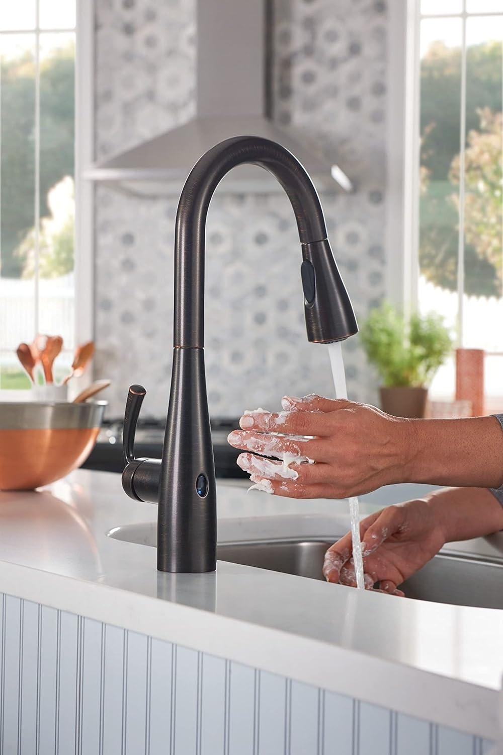 Mediterranean Bronze Touchless Pull-Down Kitchen Faucet with Spray