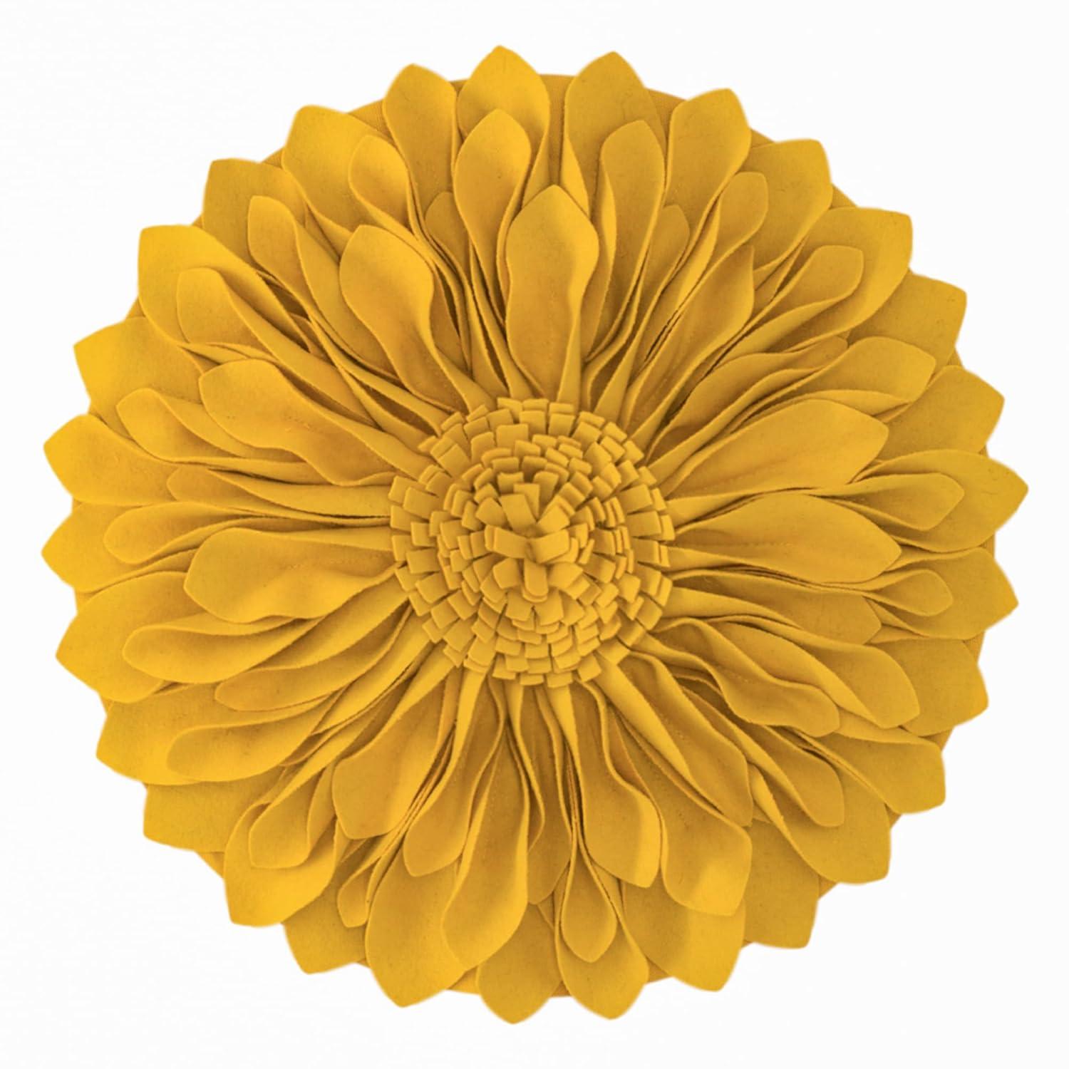 JWH Appliqued Throw Pillow 3D Sunflower Accent Pillow Cover & Insert