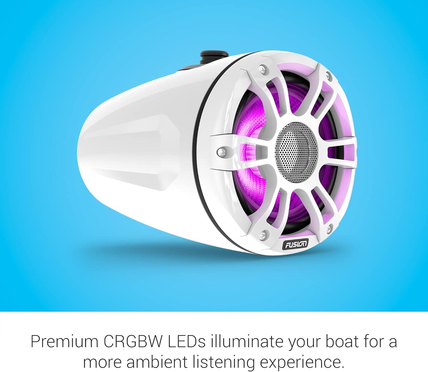 Fusion SG-FLT653SPW Signature Series 3i 6.5" 230-watt CRGBW Sports Marine Wake Tower Speakers (Pair) - White