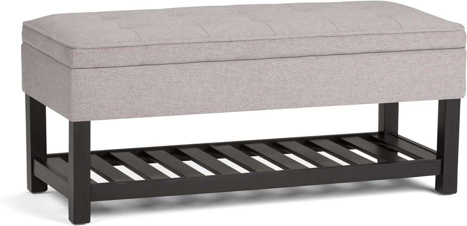 Simpli Home Cosmopolitan 44"W Transitional Tufted Storage Ottoman Bench with Lift Top