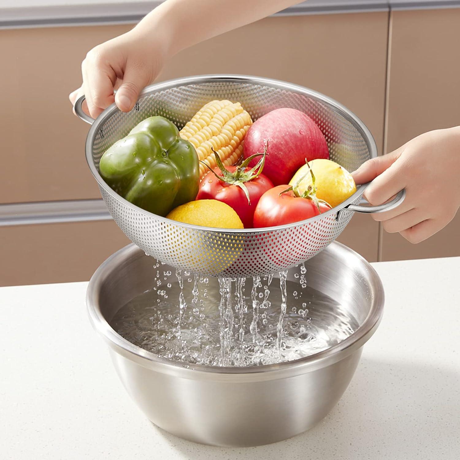 Stainless Steel Micro-Perforated 3-Piece Colander Set