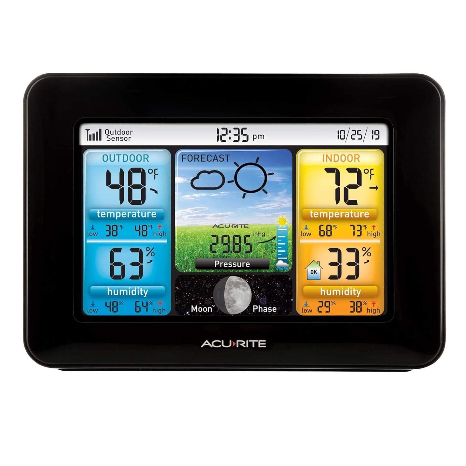 AcuRite Weather Station Forecaster with Color Display for Temperature, Humidity, Hyperlocal Forecast, and Built-In Barometer (02077M) & Reviews | Wayfair