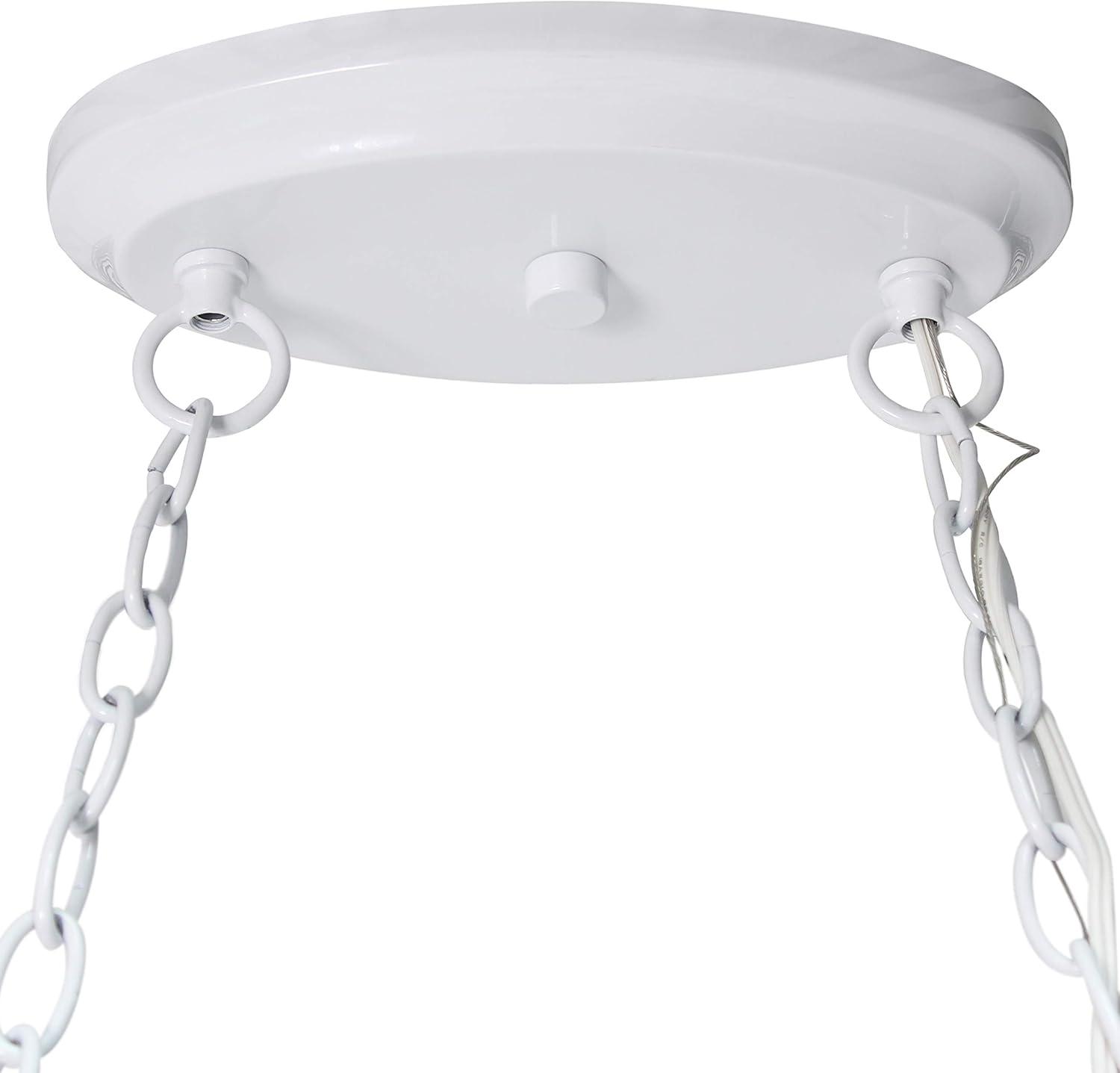 Elegant Designs 2-Light Kitchen Pot Rack with Downlights White