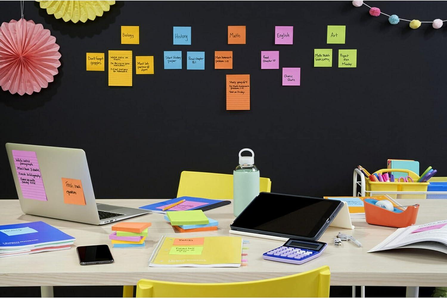 Post-it® Super Sticky Notes, 3 in x 3 in, Energy Boost Collection, 5 Pads/Pack