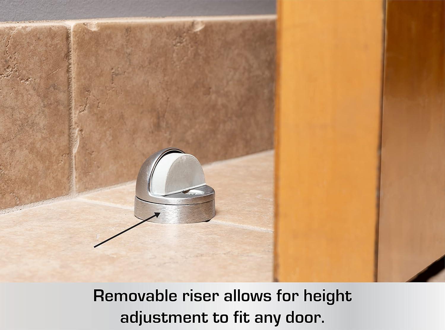 BRINKS Commercial - Dome Floor Door Stop, Satin Chrome Finish - Non-Obtrusive Option to Protect Doors and Walls