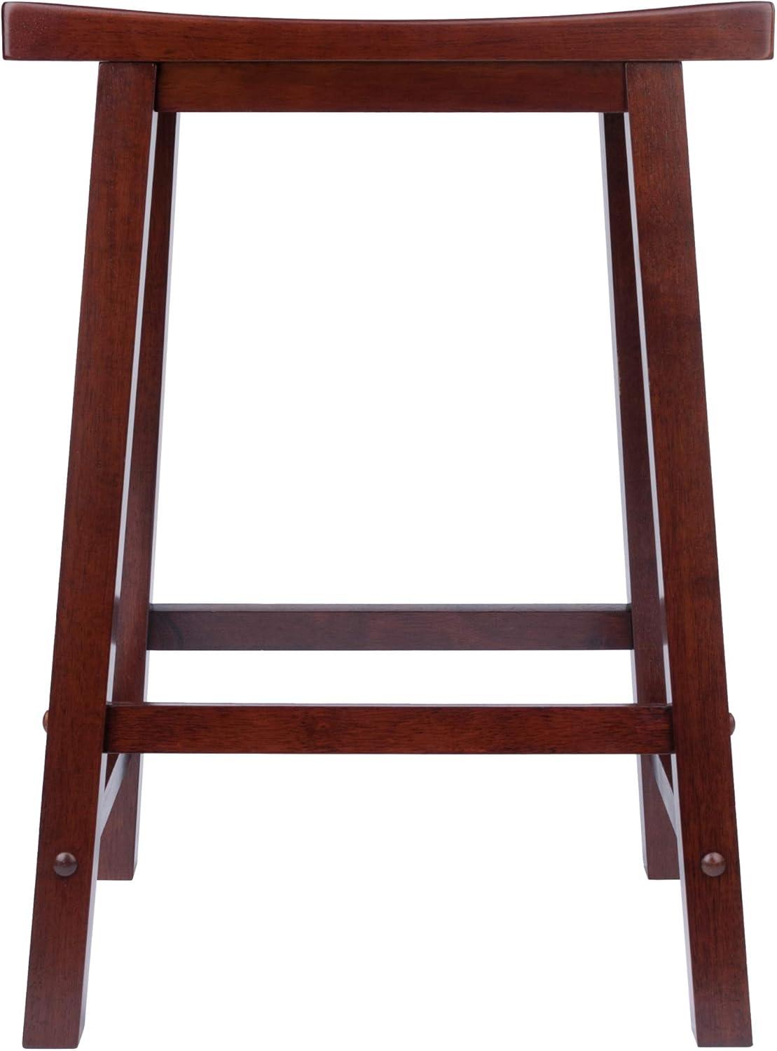 Saddle Seat 24" Counter Height Barstool Hardwood/Walnut - Winsome