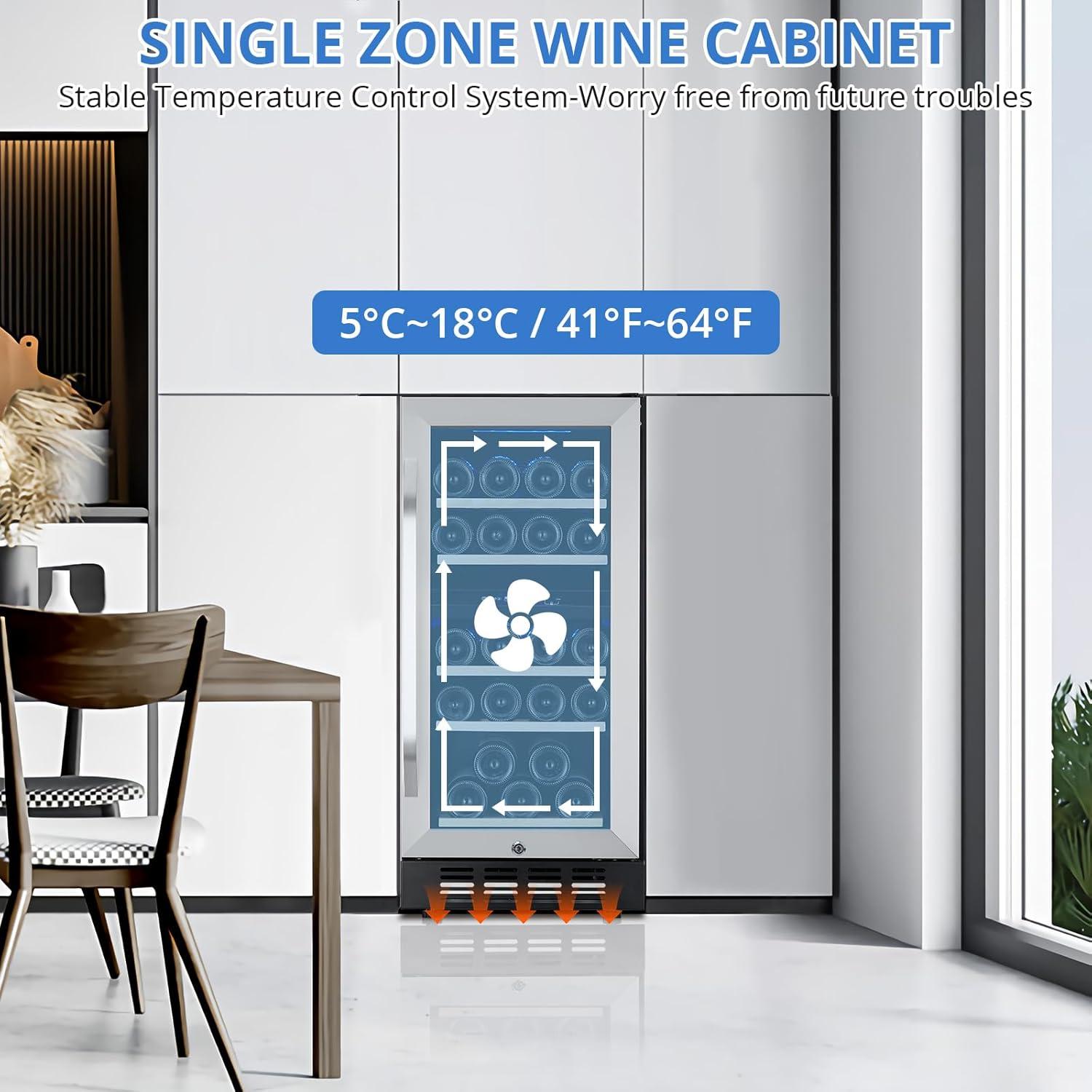 22-Inch Dual Zone Stainless Steel Wine Fridge with LED Control