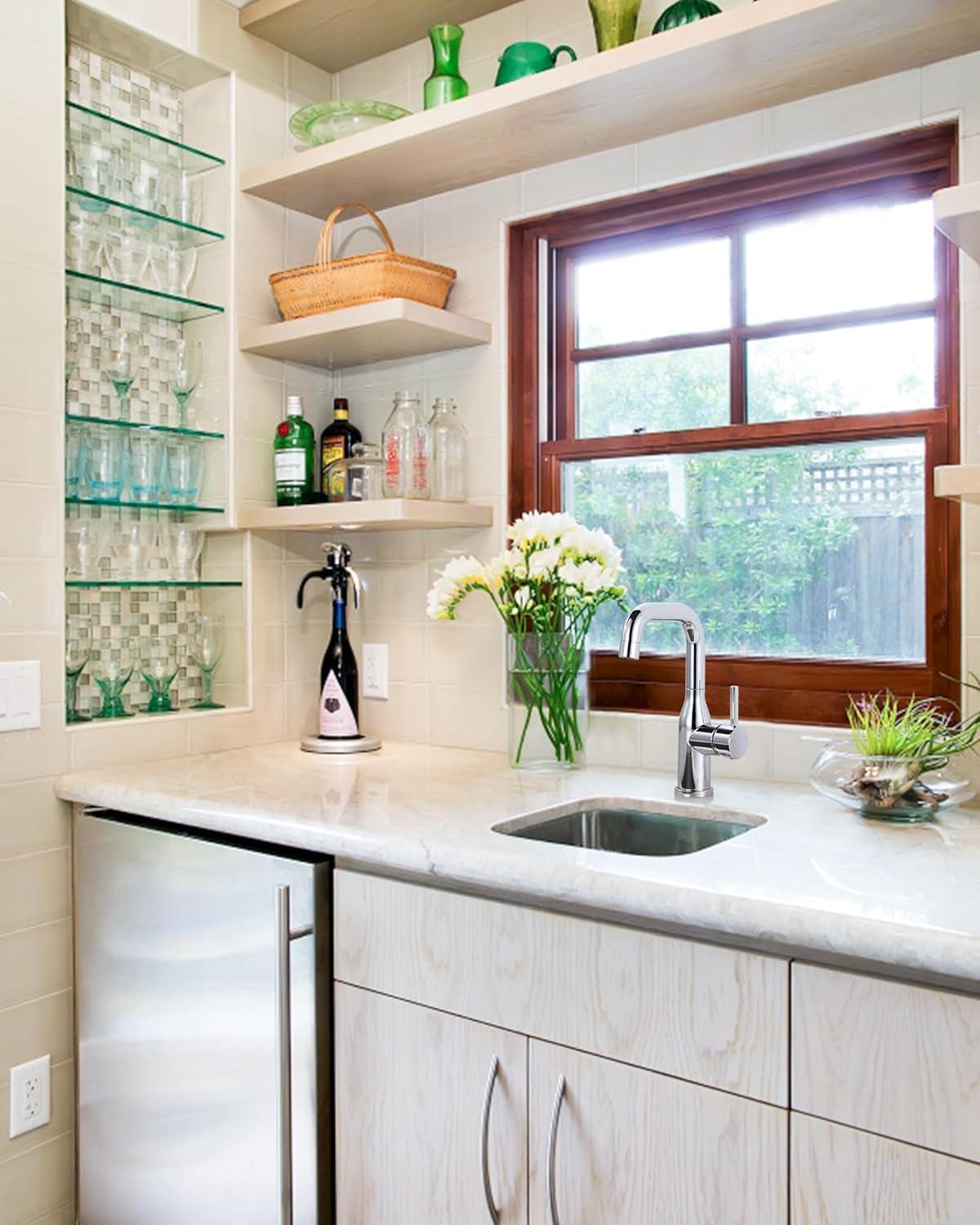 Aleasha Single Handle Deck Mounted Bar Faucet Inclued Supply Lines AL-4M04C