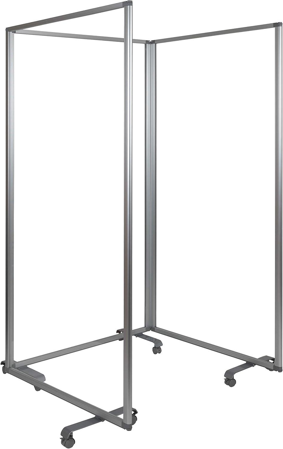 Clear Acrylic Mobile Room Divider with Lockable Casters