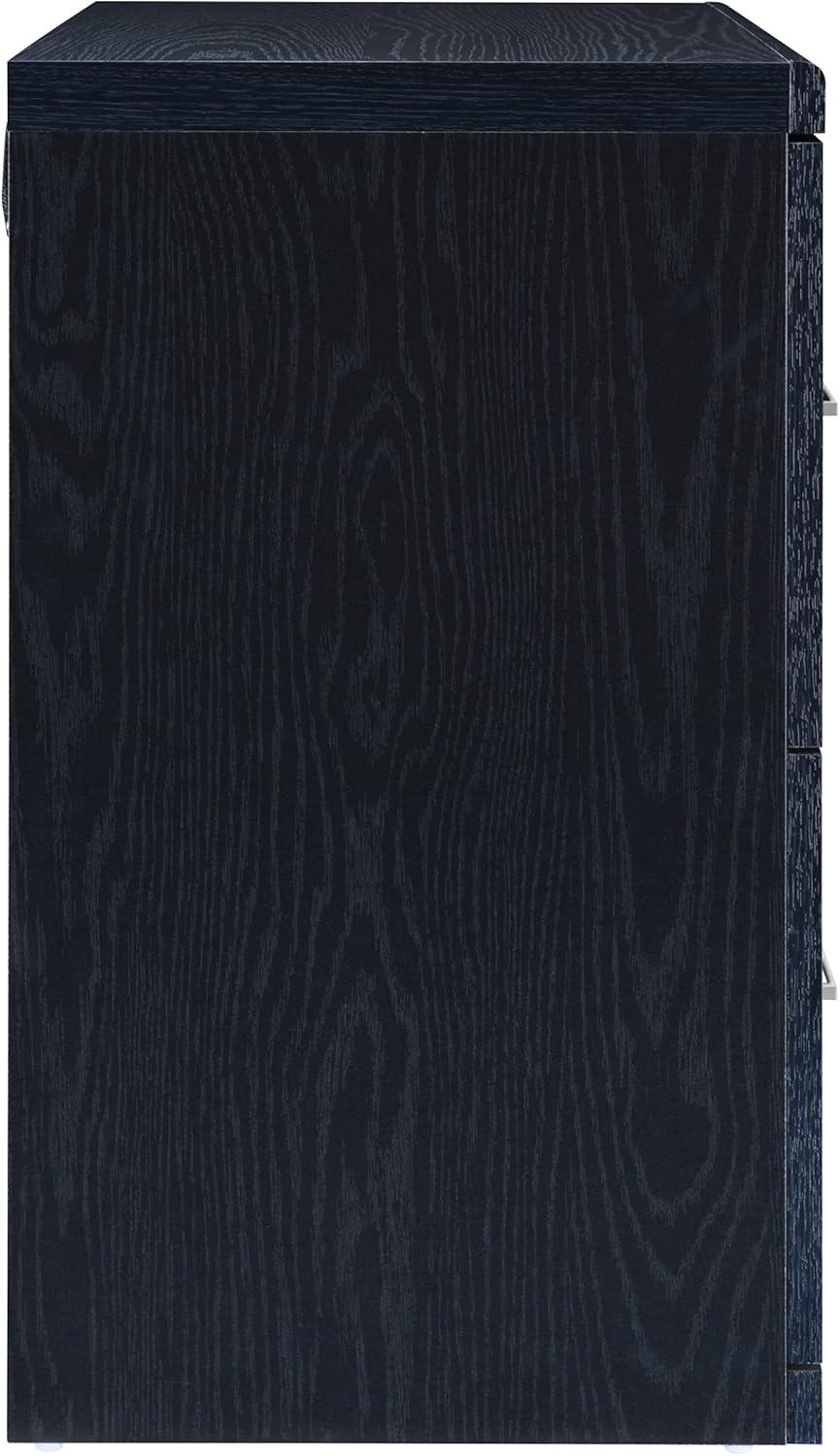 Black Engineered Wood 2-Drawer Lockable Lateral File Cabinet