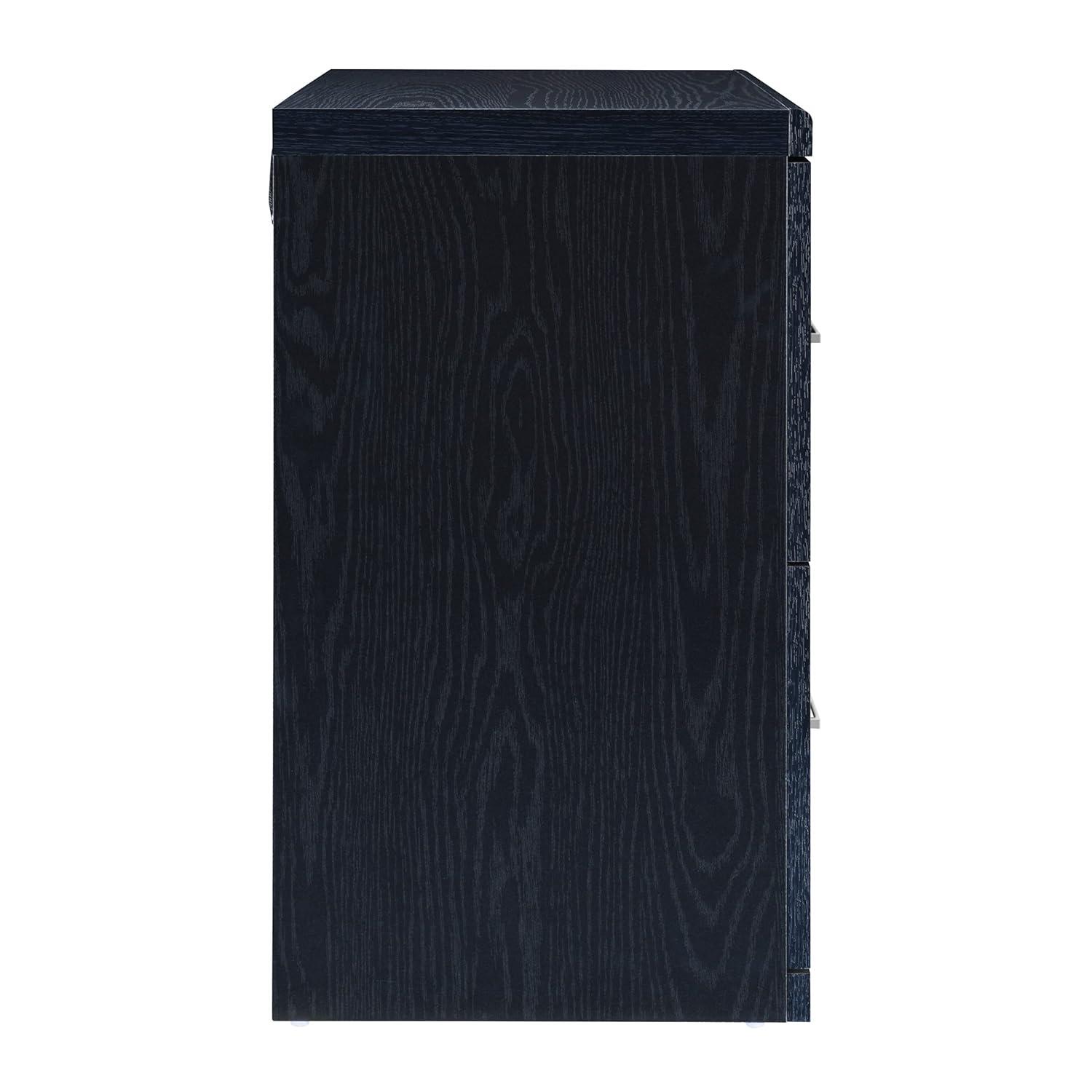Black Engineered Wood 2-Drawer Lockable Lateral File Cabinet