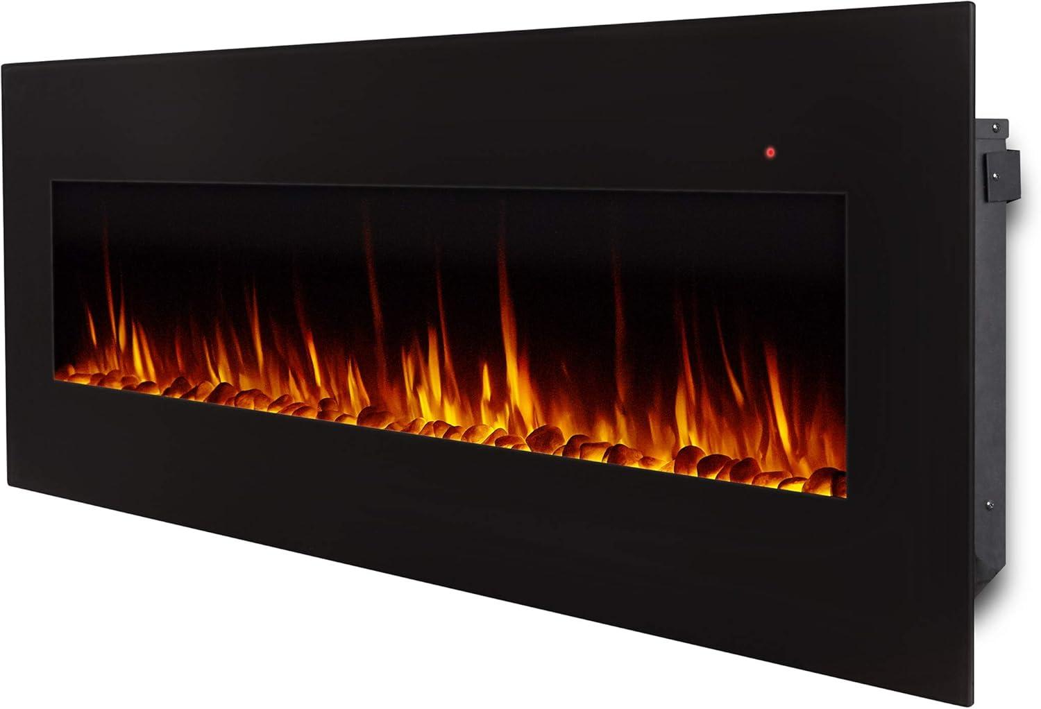 Corretto Wall Mounted Electric Fireplace in Black by Real Flame