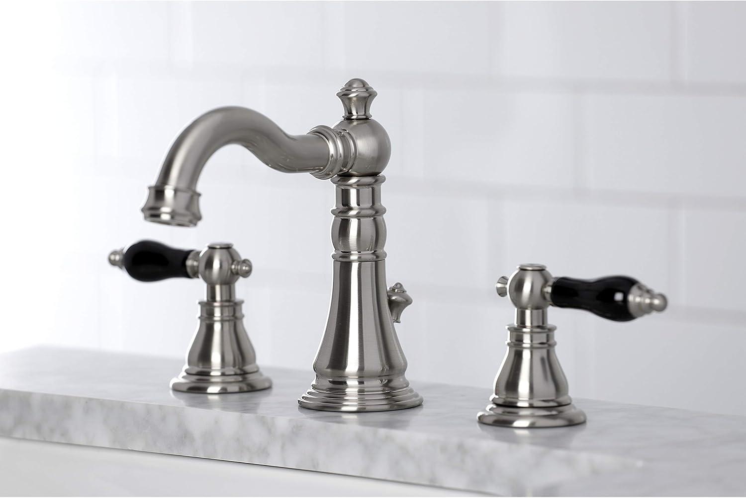 Kingston Brass Duchess Two-Handle 3-Hole Deck Mount Widespread Bathroom Faucet with Pop-Up Drain