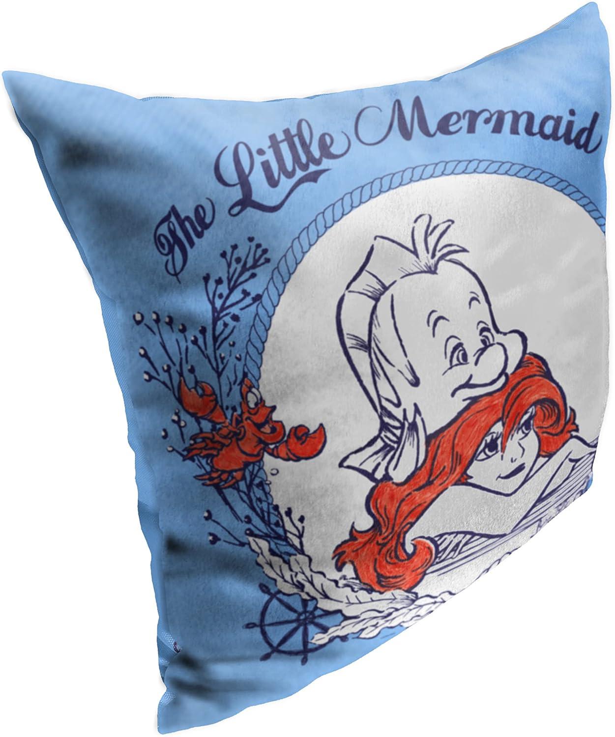 Disney Little Mermaid Classic Nautical Dreams Printed Throw Pillow