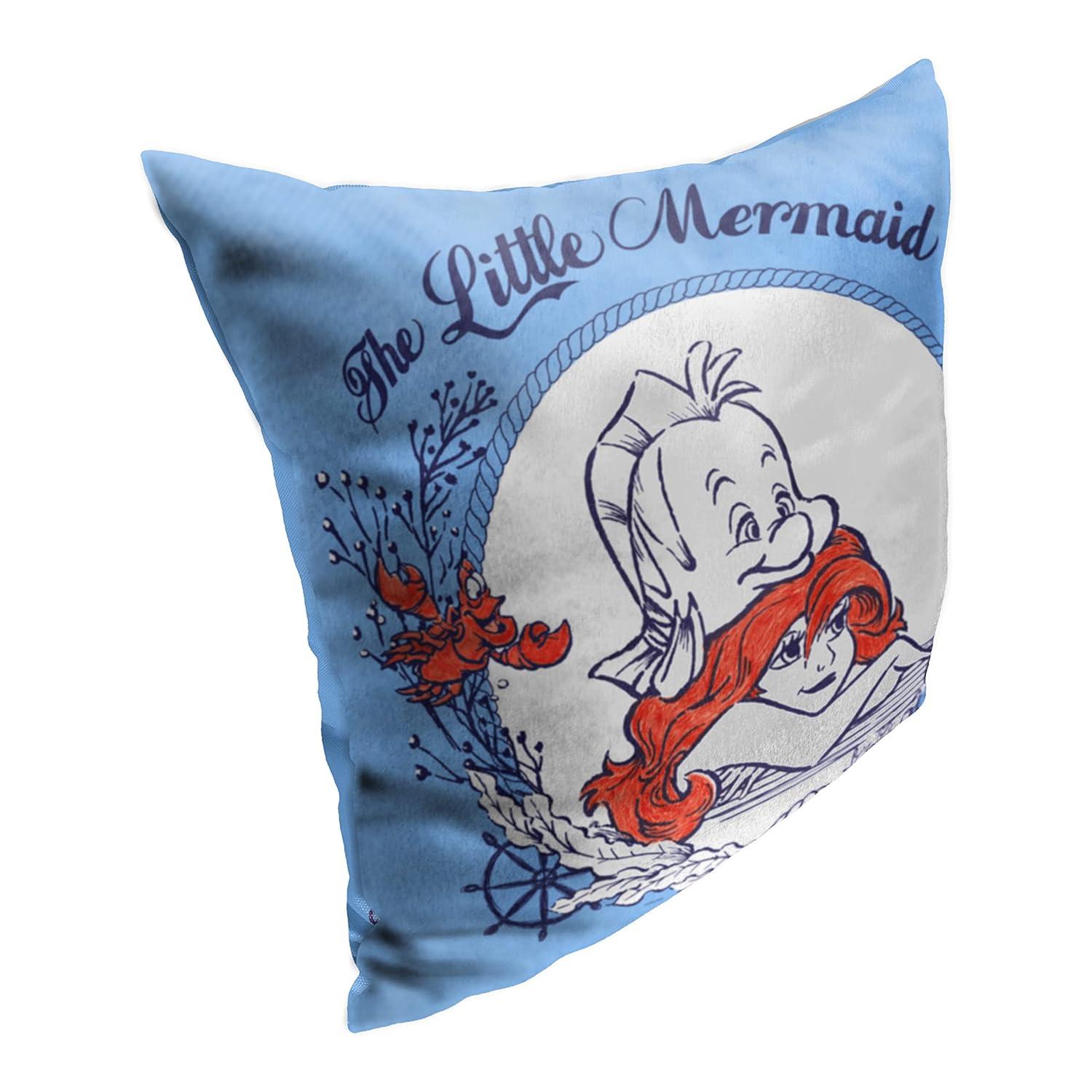Disney Little Mermaid Classic Nautical Dreams Printed Throw Pillow