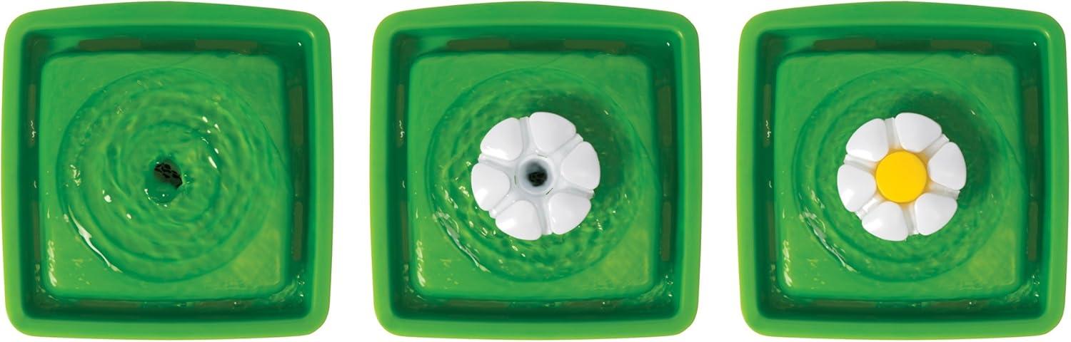 Green and White Mini Flower Cat Water Fountain