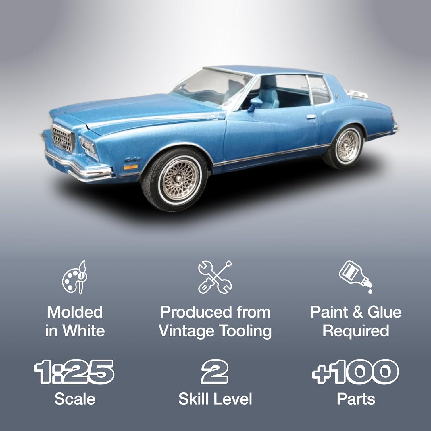 Skill 2 Model Kit 1980 Chevrolet Monte Carlo "Class Action" with Motorcycle and Trailer (Skill 2) 1/25 Scale Model Car by MPC