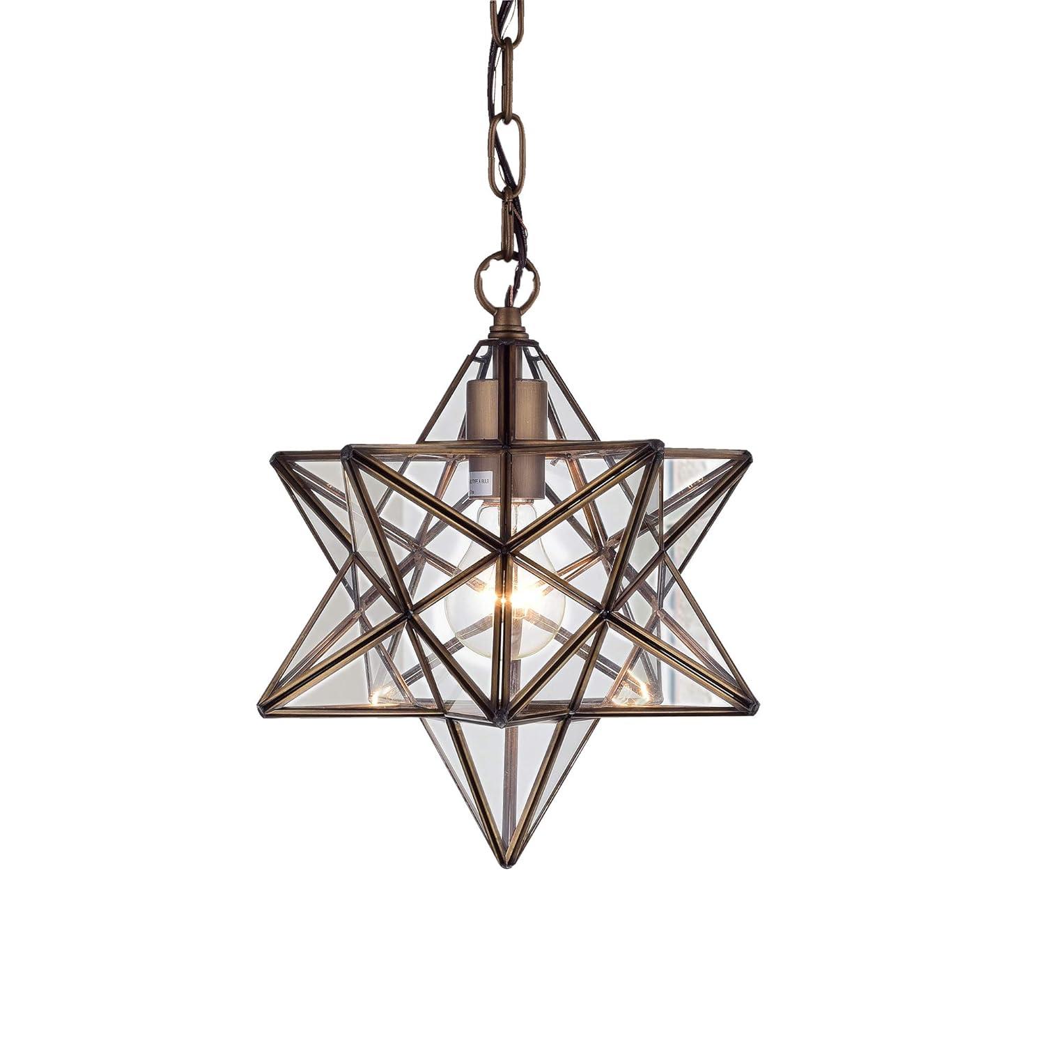 Warehouse of Tiffany RL8198AB Warehouse of Tiffany Minkar 1-light Antique Bronze Star Pendant