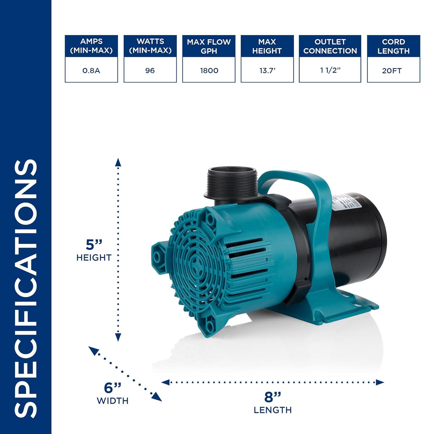 1800 GPH Black and Blue Electric Vortex Pump