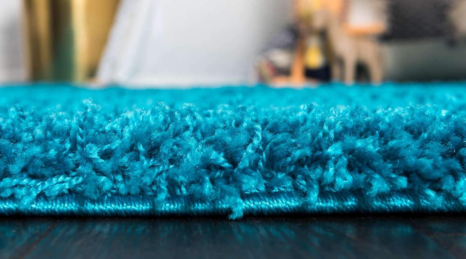 Unique Loom 8' 0 x 10' 0 Solid Shag Turquoise Area Rug