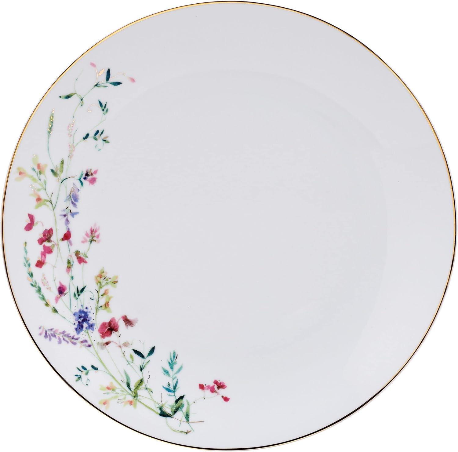 Kalina White Porcelain Floral 24-Piece Dinnerware Set