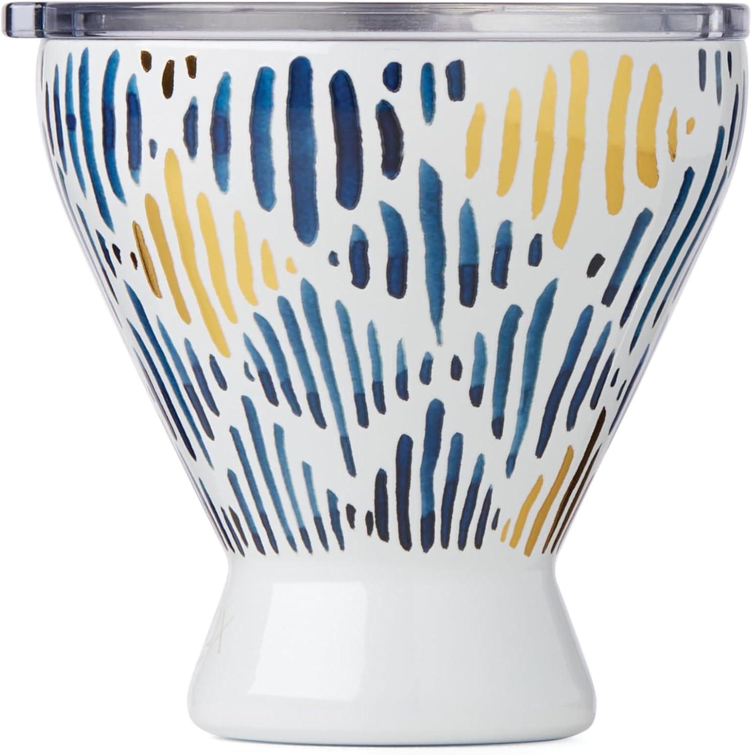 Blue Bay Ikat Pattern Stainless Steel Cocktail Tumbler