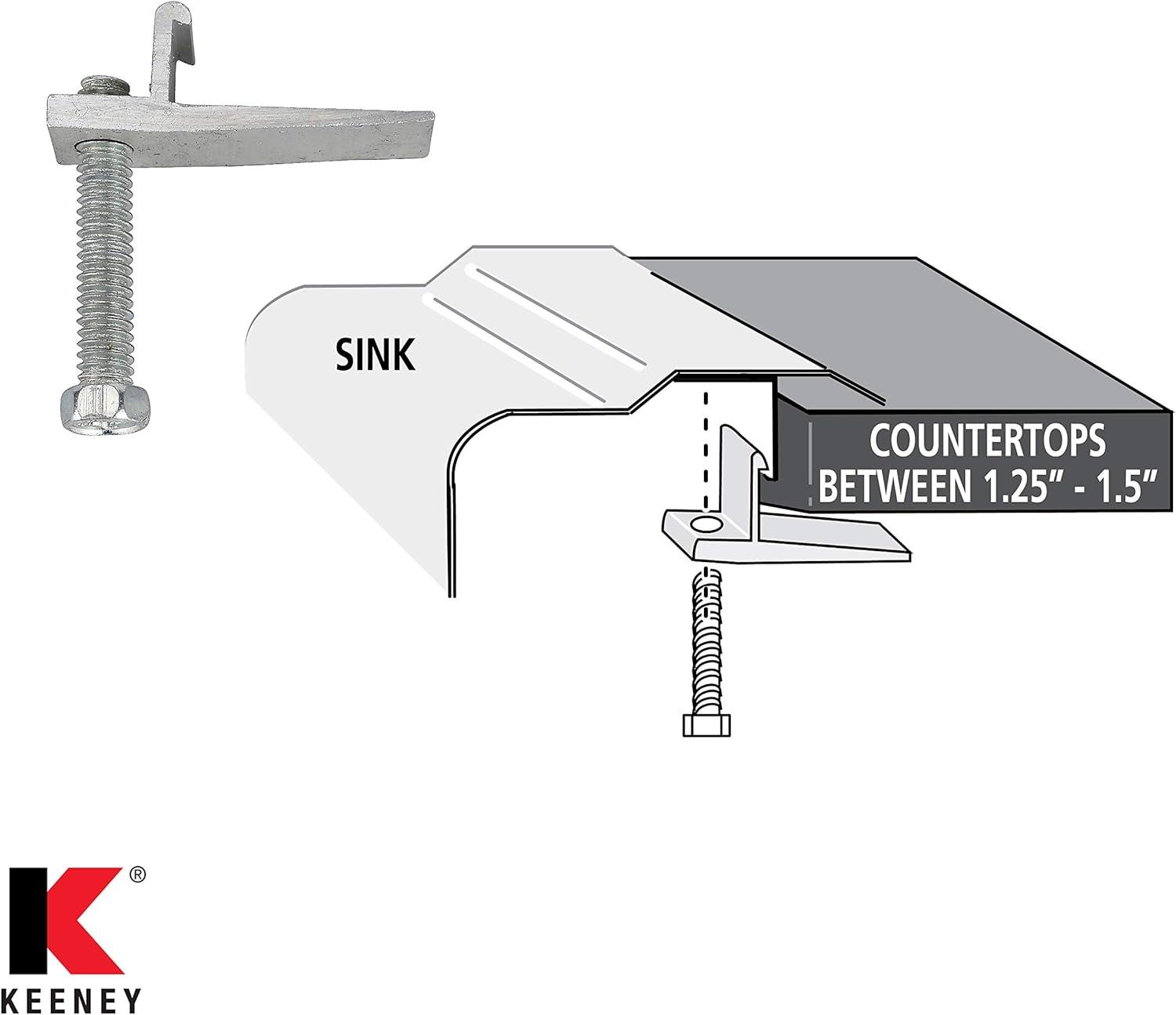 Stainless Steel J-Channel Sink Mounting Clips Set