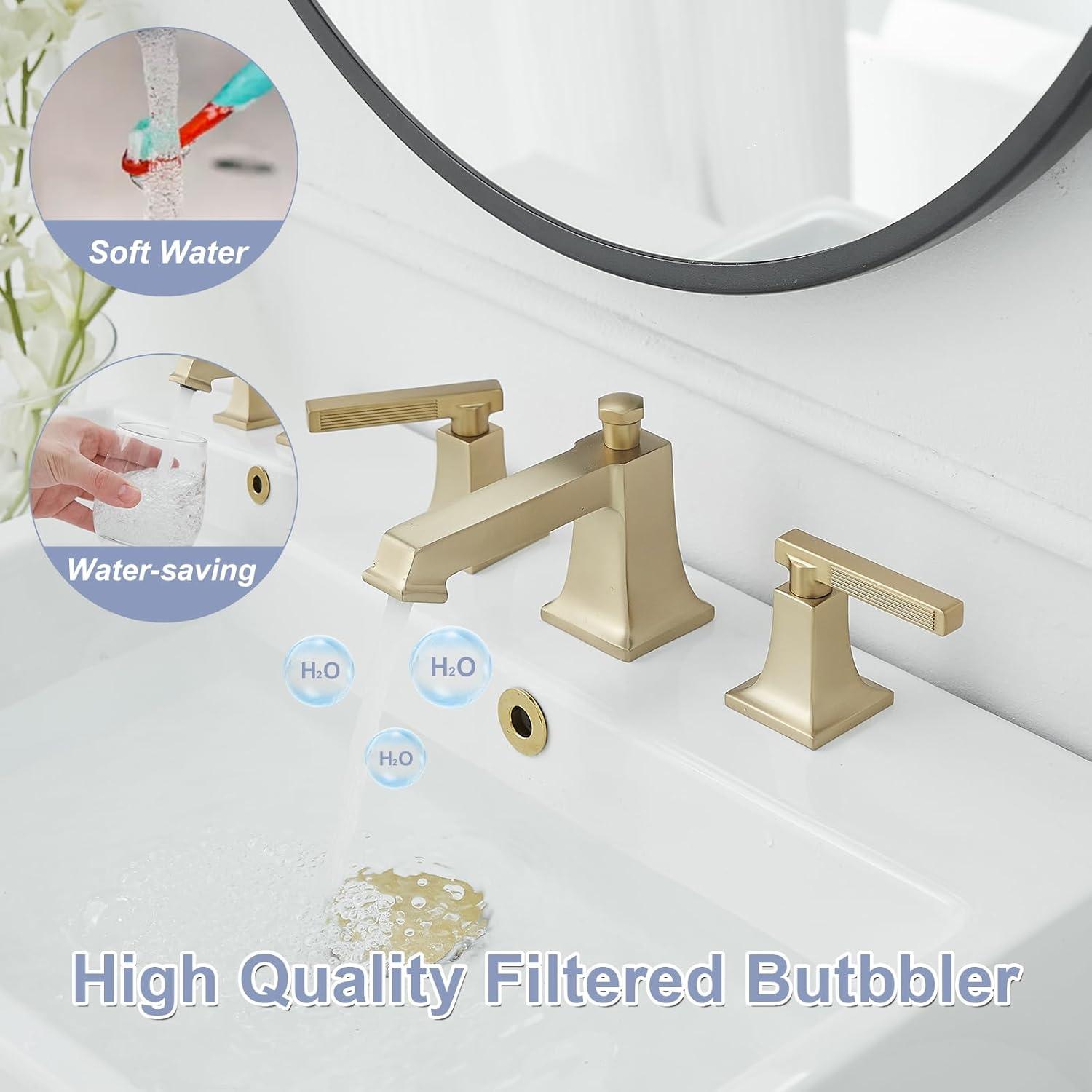 Widespread 2-handle Bathroom Faucet with Drain Assembly