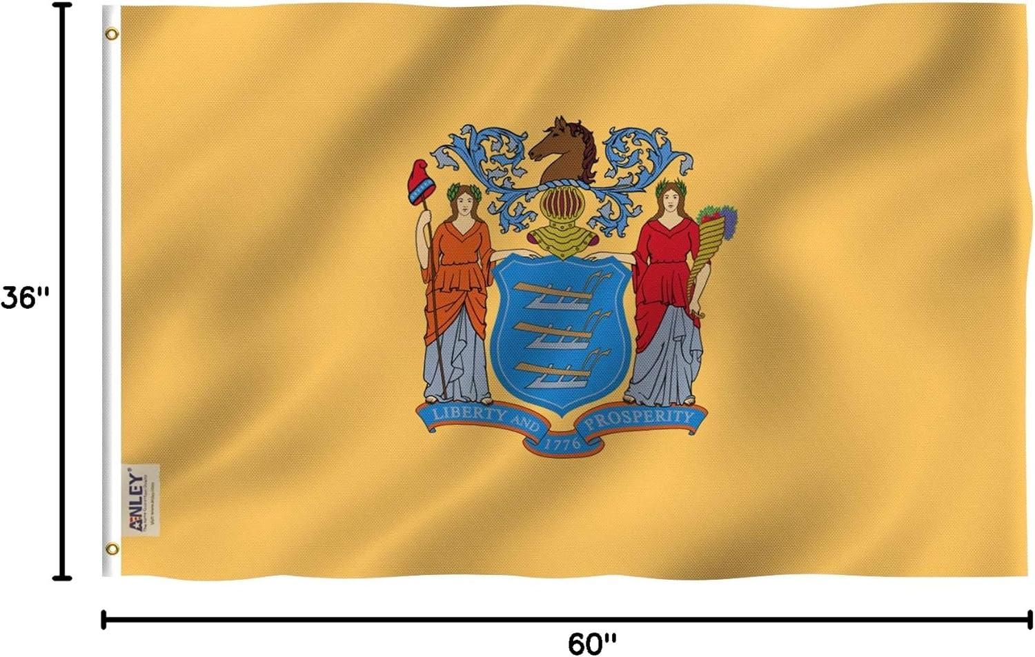 New Jersey State Flag 3' x 5' Polyester with Brass Grommets