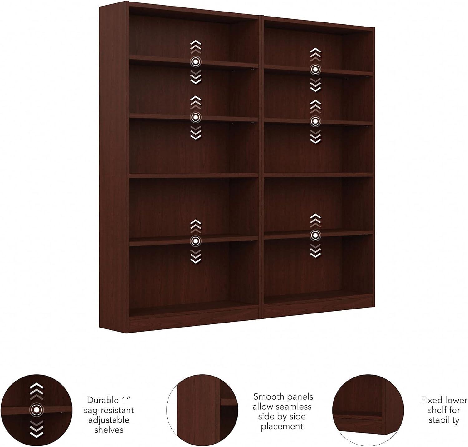 Bush Furniture Universal 5 Shelf Bookcase Vogue Cherry Set of 2 UB003VC
