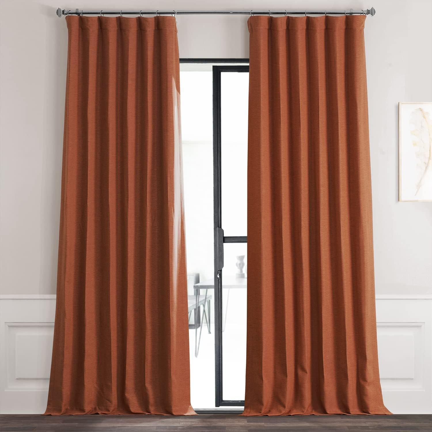 Persimmon Blackout Polyester Rod Pocket Drape Panel