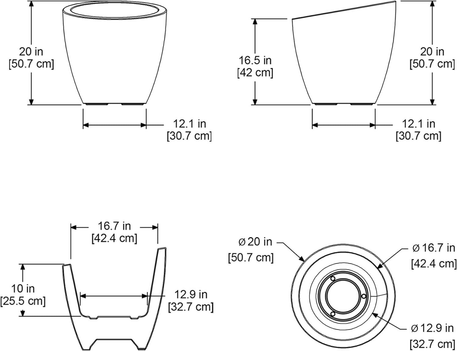 Modesto 20" Espresso Weatherproof Polyethylene Round Planter