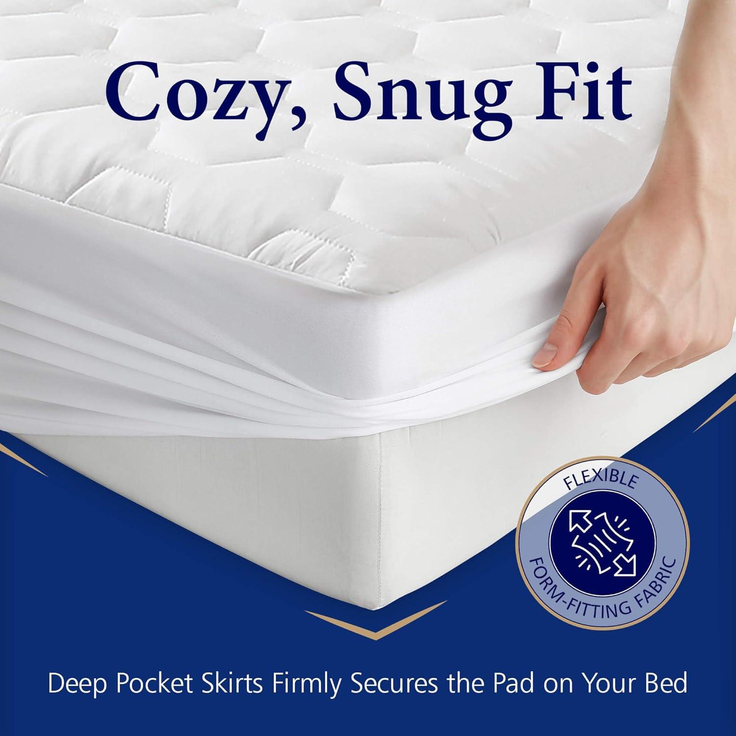 Twin XL Mattress Protector Waterproof, Rest-Guard 100% Waterproof Quilted Fitted Mattress Pad, Ultra Soft & Noiseless Mattress Cover Bed Cover - fits up to 21" Deep, Machine Washable